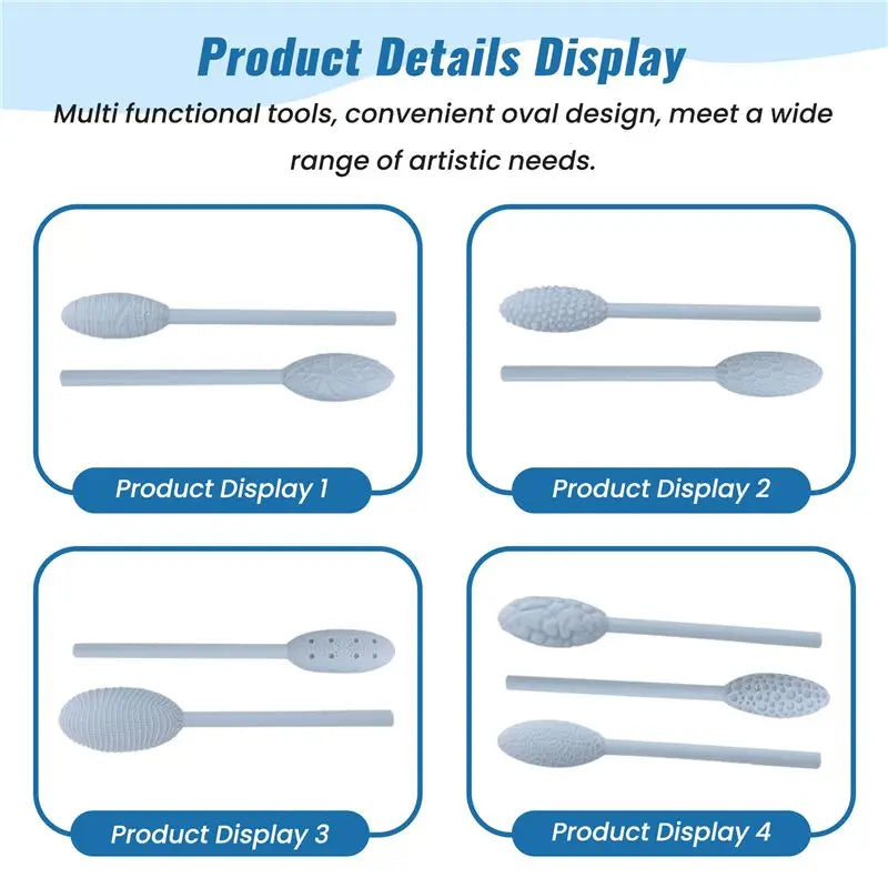 LIKE WISH Texture Tool Sets For Clay Art 9Pcs, Clay Modeling Pattern Rollers Kit, Clay Texture Rolling Emboss Plaids Hand Roller Oasis Select