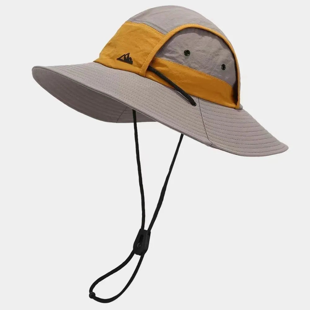 Unisex Large Brim Fisherman Hat Breathable Quick Drying Visor Cap Lightweight Foldable Sun Protection Hat Oasis Select Grey