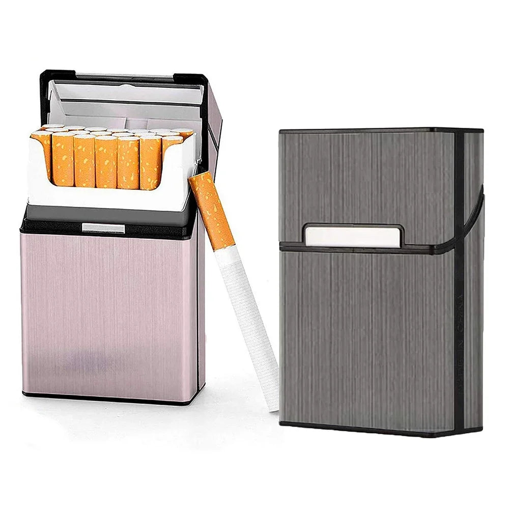Portable Slim Aluminum Cigarette Case Regular King Size Plastic Cigar Tobacco Holder Box Storage Container Smoking Accessories Oasis Select