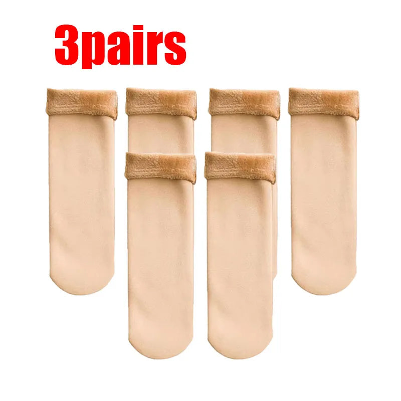 1/2/3/4pairs Winter Warm Women Socks Soft Thicken Thermal Plush Socks Velvet Wool Snow Boots Floor Socks Home Sleeping Sock Oasis Select Skin 3Pairs One Size