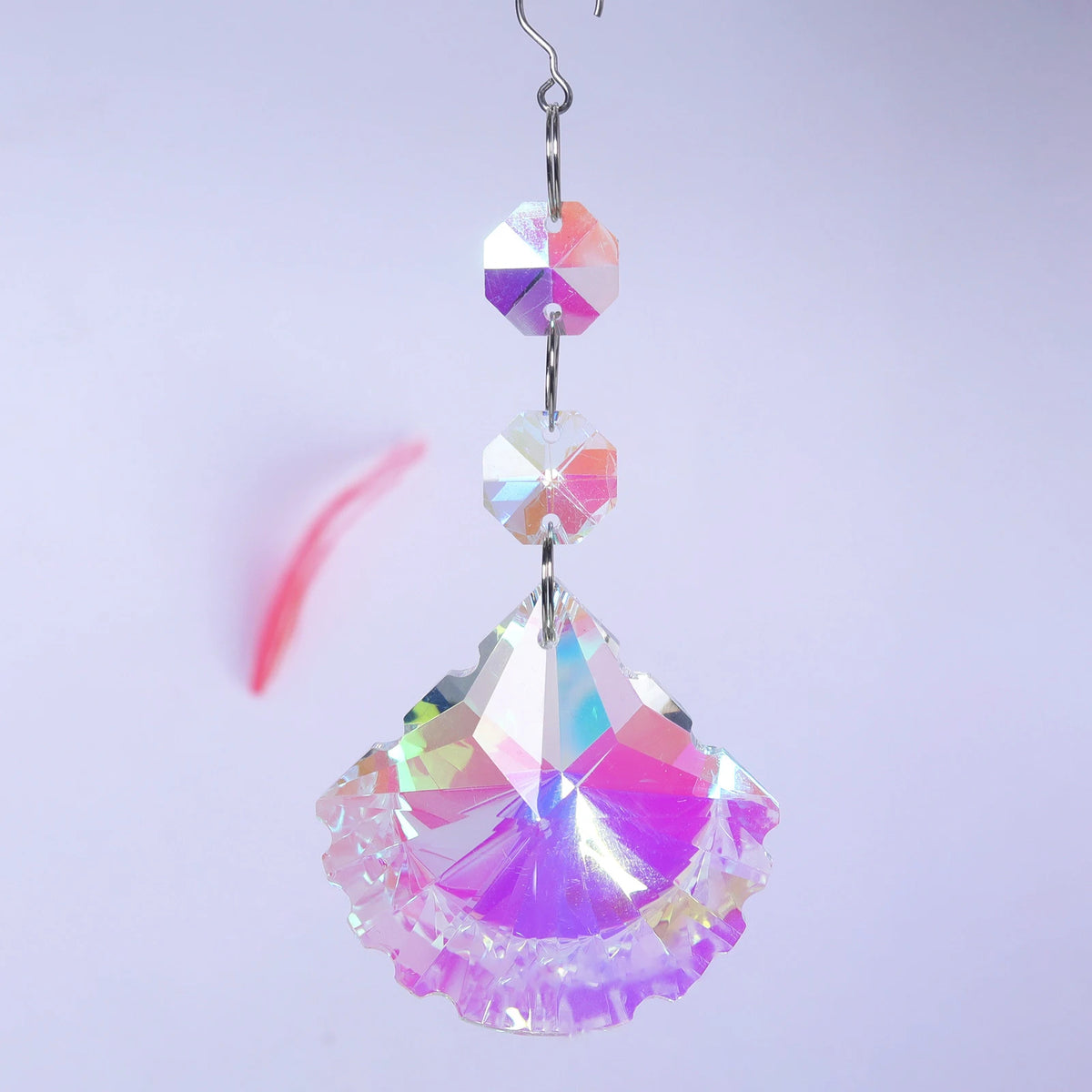 1PCs Crystal Suncatcher 9cm Curtain Pendant Sun Catcher AB Color Rainbow Chaser Glass Prism Outdoor Window Home Garden Decor Oasis Select G