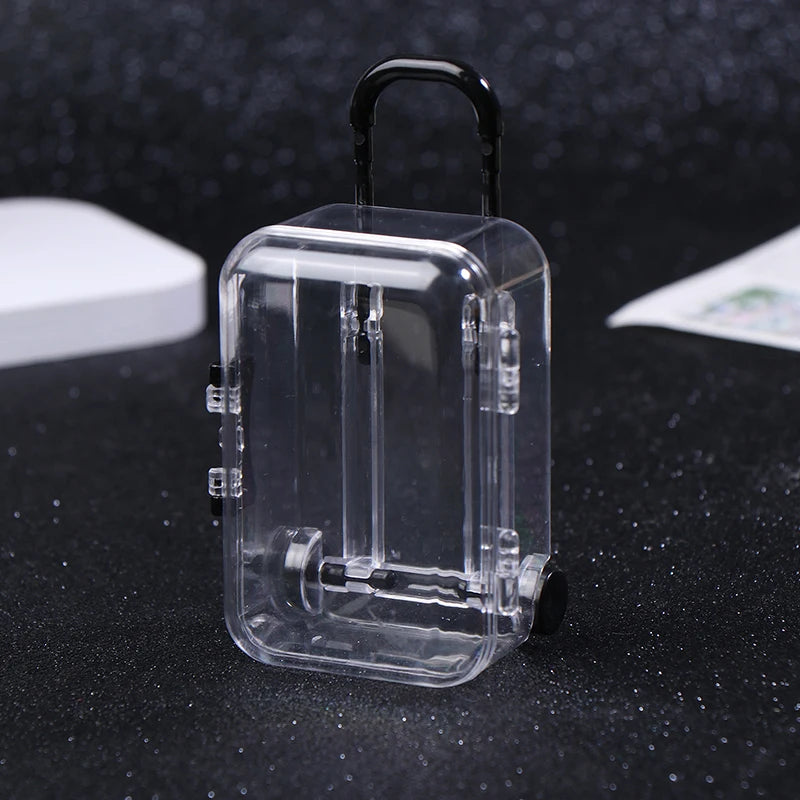 Mini Trolley Luggage Storing Doll Clothes Shoes Jewelry Cute Plastic