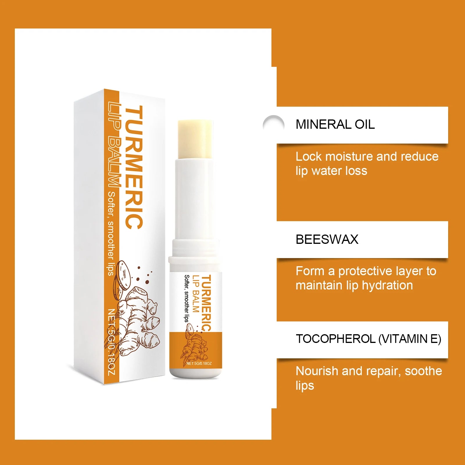 Hoygi Turmeric Lip Balm – Moisturizing & Dark Lip Lightening Turmeric Lip Balm Oasis Select