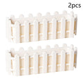 SUSU 1pc Fence Flower Pot Plastic Plant Basket Artificial Flower Container Artificial Plant Display for Home Desk Office Decor Oasis Select 2pcs