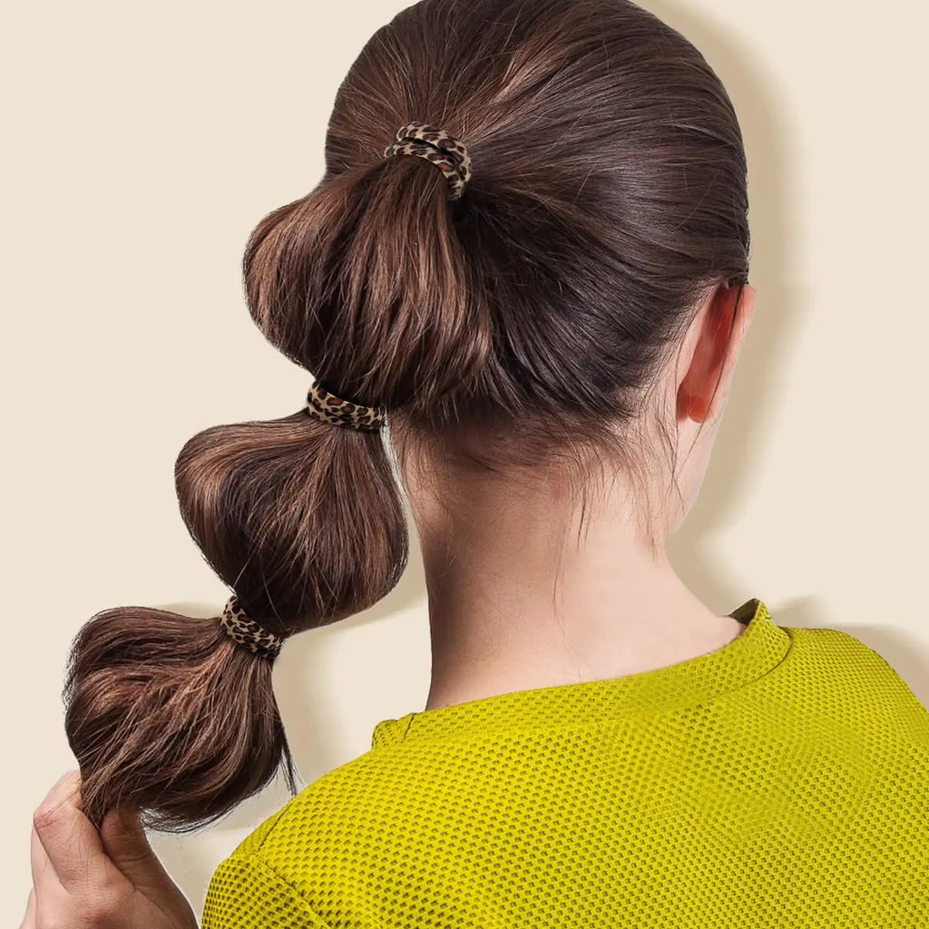 50pcs Seamless Elastic Hair Ties No Damage Ponytail Holders Leopard Animal Print Bands for Women Girls Thin Thick Hair Accessory Oasis Select