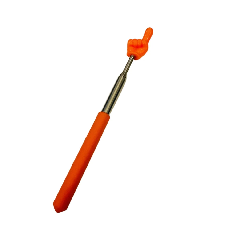 Retractable Teacher Pointer Finger Design StainlessSteel Telescopic School Teaching Pointer Stick Teacher Supplies For Classroom Oasis Select B7-orange