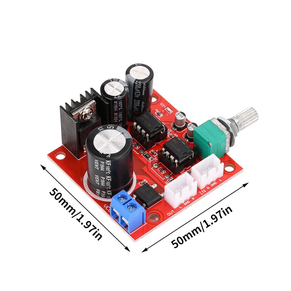 Dual NE5532 Preamplifier Board Amplifier Module Single Supply Dual Op Power Amplifier Front Stage Board Portable Ampli Module Oasis Select