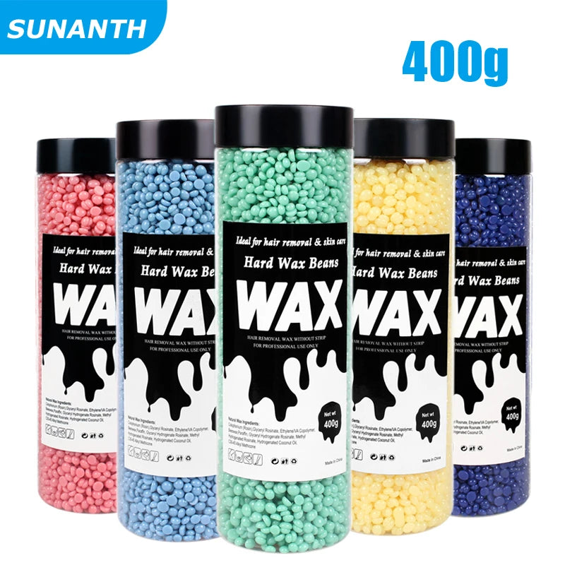 400g Canning Wax Beads For Hair Removal Hot Film Painless Waxing Beads Heating Wax Machine Body Bikini Face Legs Hair Removal Oasis Select
