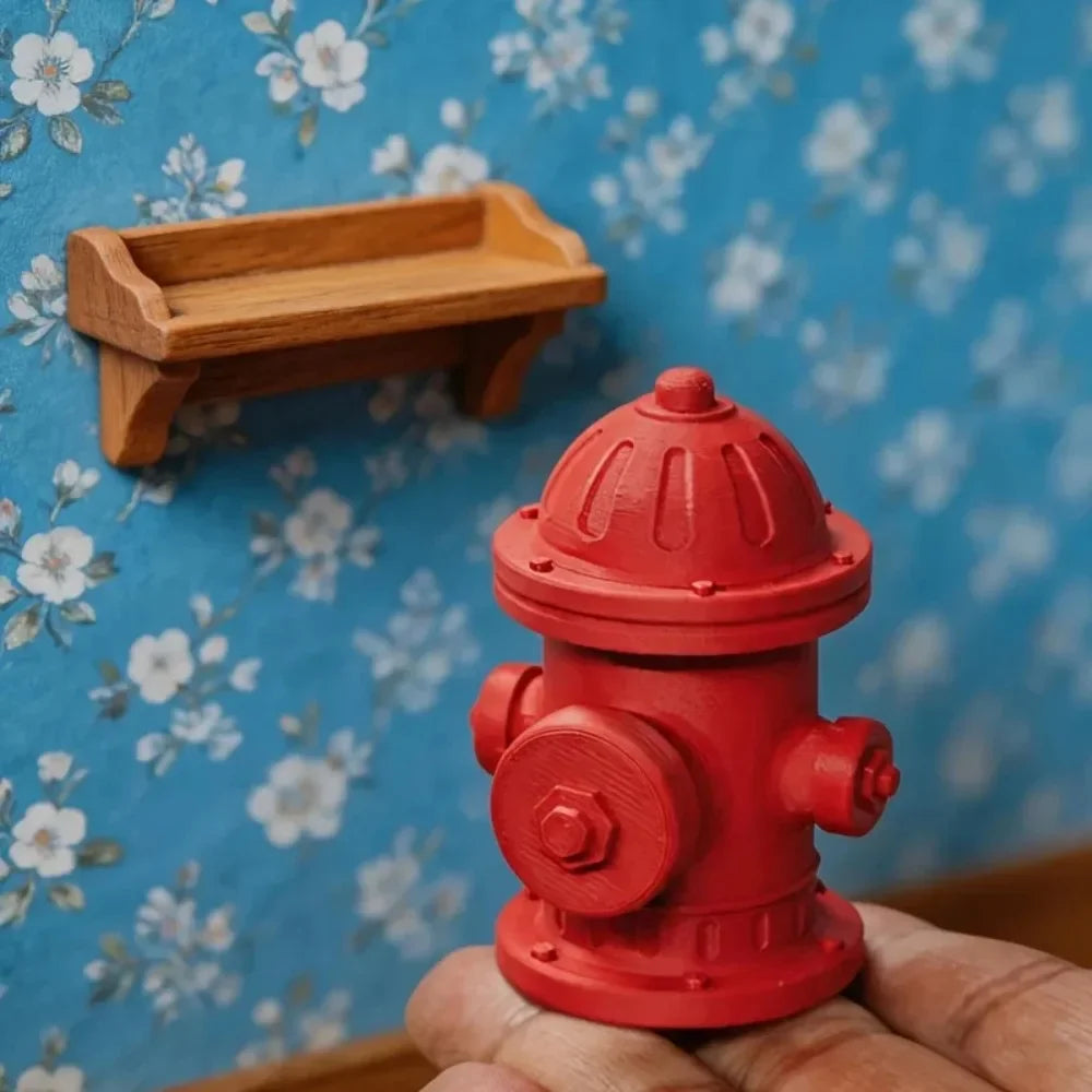 1:64 Miniature Fire Hydrant Model Diy Dollhouse Spring Press Decompression party mini Toy Miniatures Dollhouse Model Decor Gifts Oasis Select