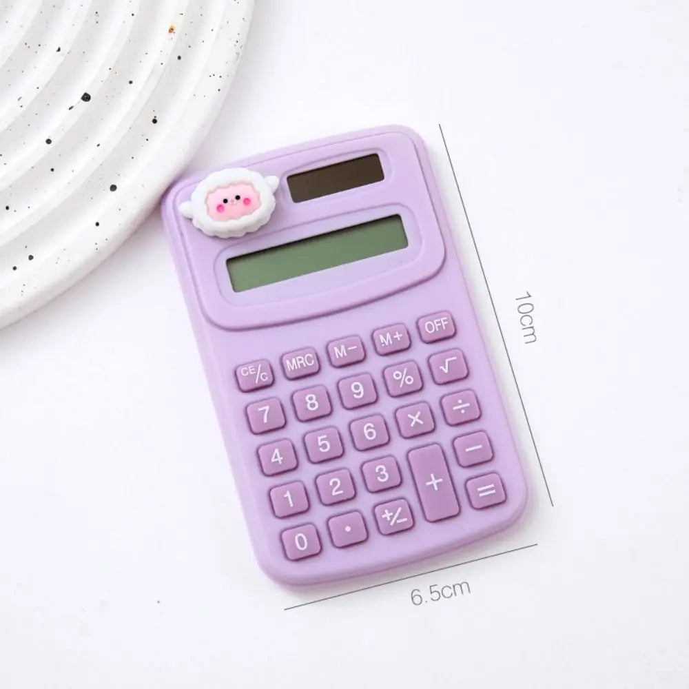Cartoon Cute Calculator Fashion Mini Portable Small Calculator Portable Office Computer for Primary School Students Oasis Select purple sheep