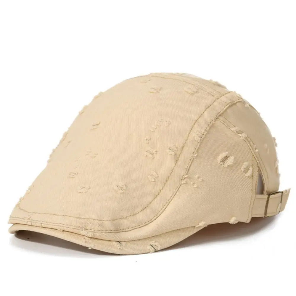 Fashion Hole Sketching Beret Hat Cotton Adjustable Painter Hat Soft Newsboy Hat Hip Hop Oasis Select