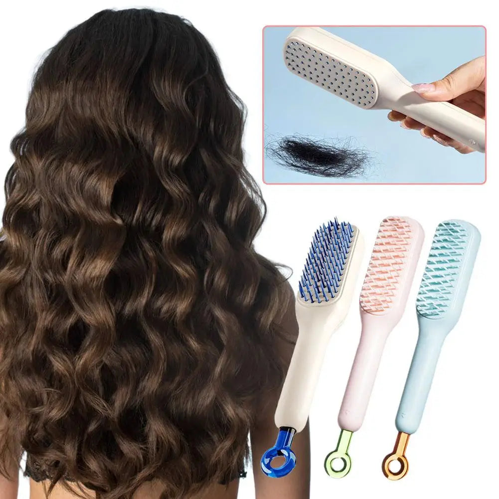 Magic Retractable Self-Cleaning Hair Comb – Anti-Static Massager Self-Cleaning Hair Comb Oasis Select