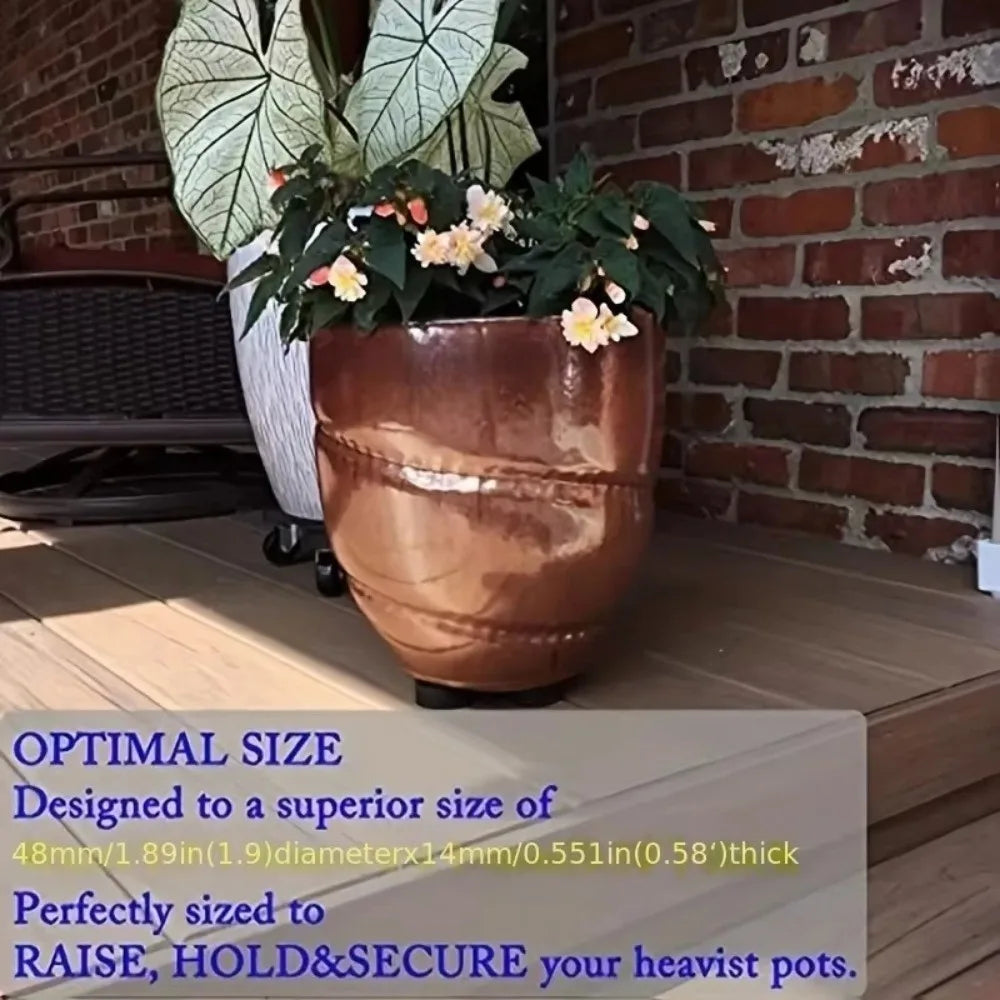 1/4Pcs Durable Movable Flower Pot Feet Risers Natural Rubber Non-Slip Plant Stand Base Flower Planter Stand Gardening Supplies Oasis Select