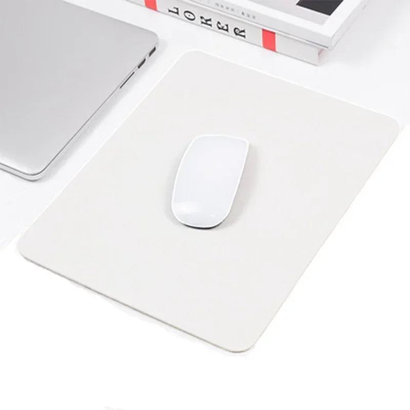 Small PU mouse pad Non-Slip Gaming Desktop Leather Mouse Pad Waterproof Anti-Scratch Easy To Clean Mat For PC Laptop Desktop Oasis Select WHITE 19x23cm