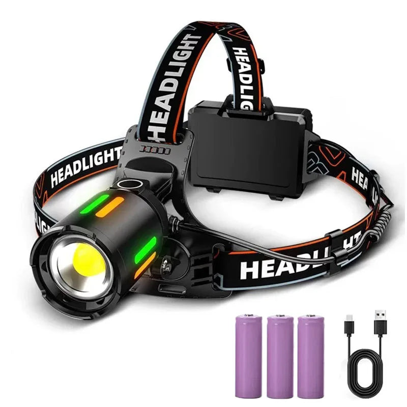 Mikenoon H02 LED Headlamp – Zoomable, Rechargeable & Power Bank