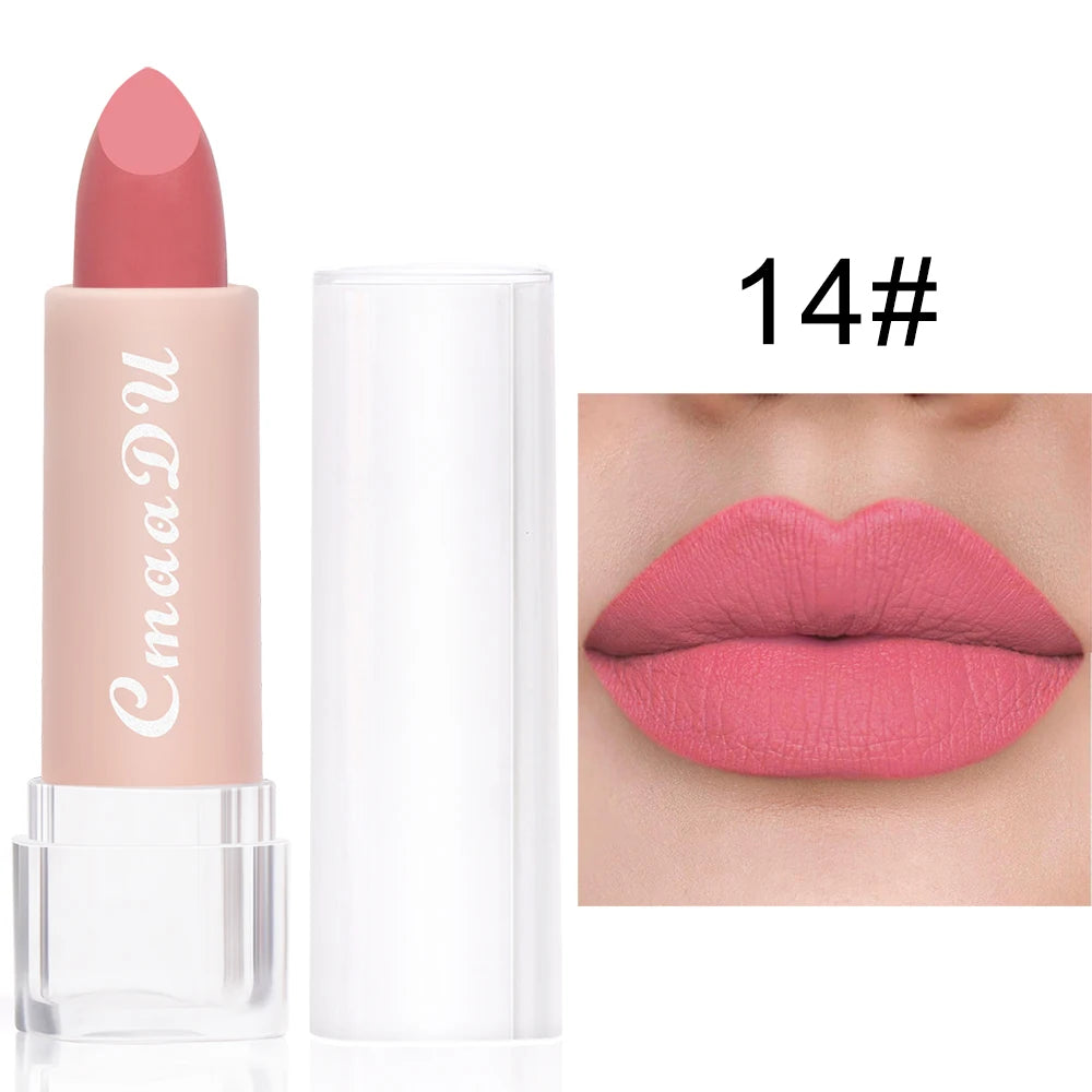 1 Pcs Velvet Matte Lipstick Long-Lasting Non-Stick Cup Waterproof Moisturizing Lip Gloss Fashion Classic Shades For Daily & Date Oasis Select 14