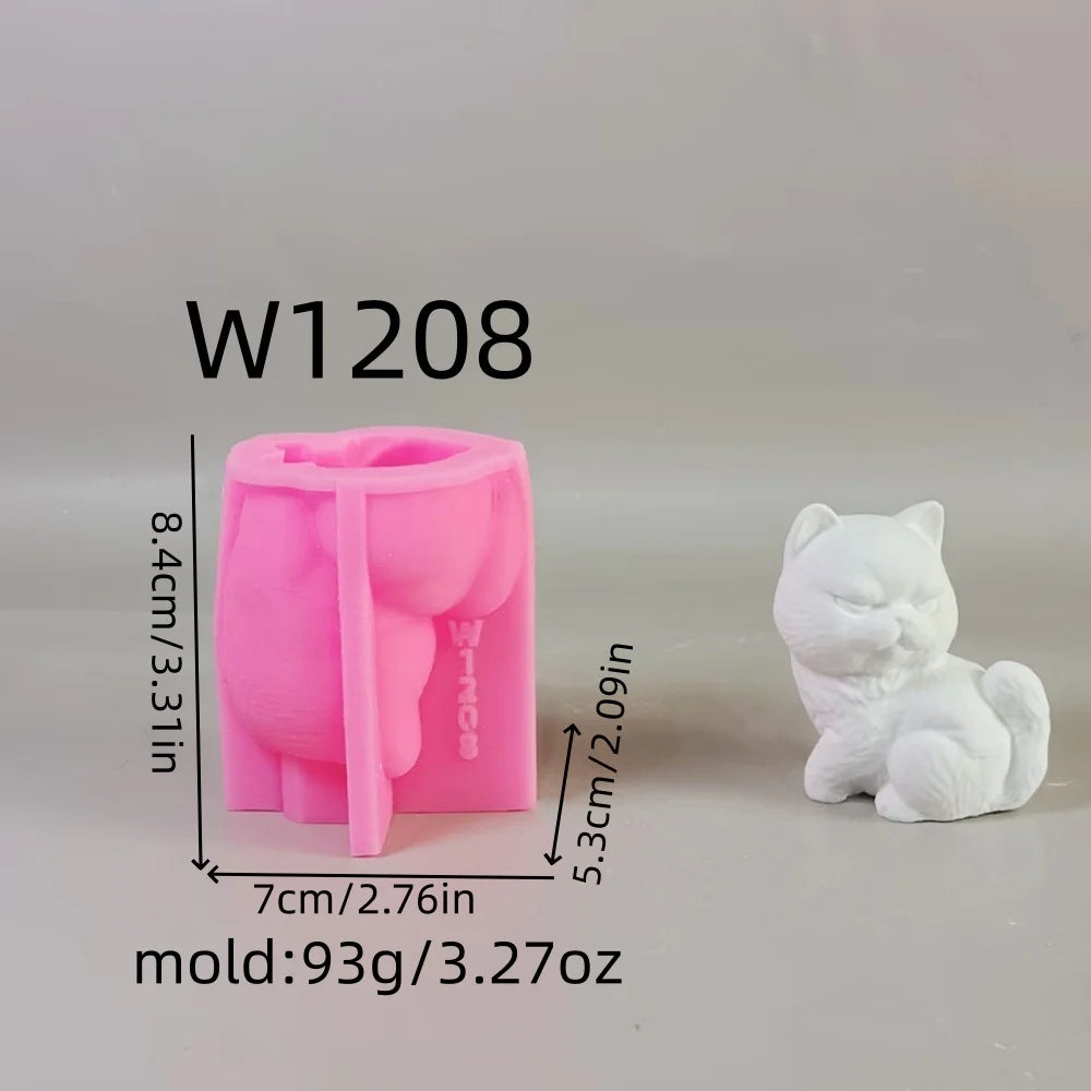 Charming 3D Cat Scented Candle Silicone Detailed Cat Design Mold Resin Mold For Handmade Gifts Home Decor Oasis Select W1208
