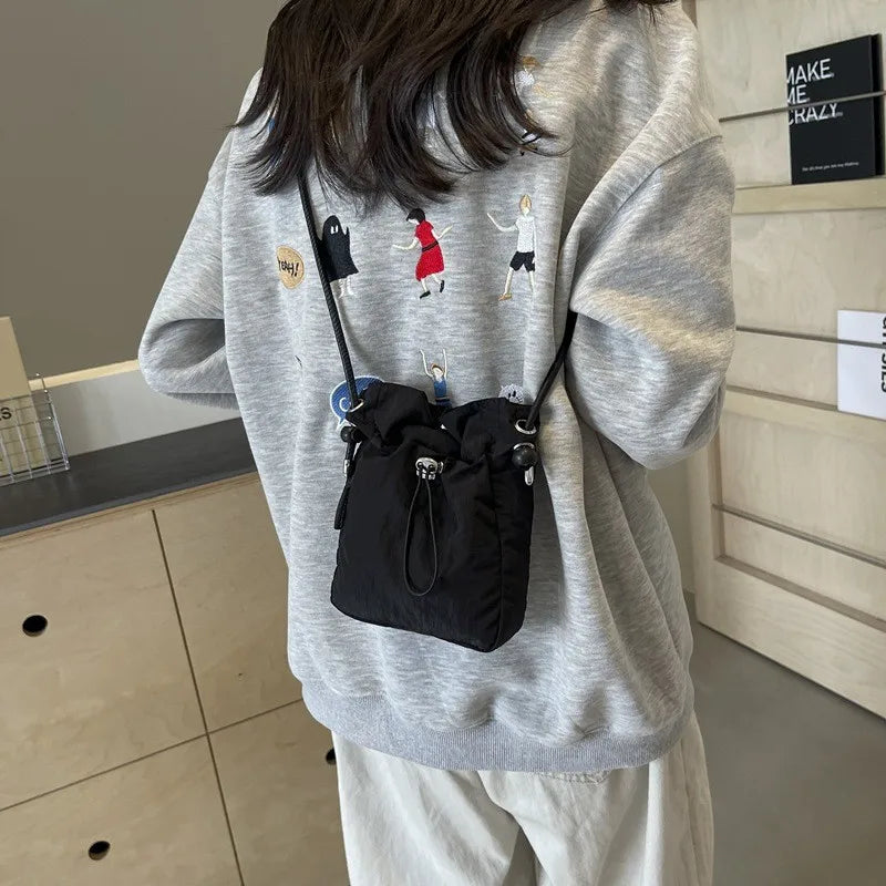 Nylon Crossbody Bag Soft Mini Phone Wallet Multifunctional Square Shoulder Bag Crossbody Purse Canvas Purse Messenger Bag Oasis Select