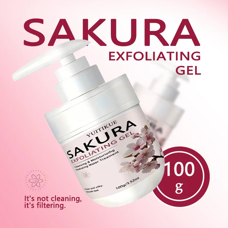 YUITIKUE Sakura Face Exfoliating Gel 100g – Gentle Daily Cleanser Facial Exfoliating Gel Oasis Select