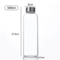 1pc Borosilicate Glass Bottle with Stainless Steel Lid & Bamboo Lid - Leak-Proof High-Temp Resistant Drink Container Glass Jar Oasis Select 500ml SUS Cover 500-1000ml