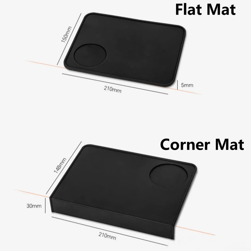 Coffee Tamper Mat Food Grade Nonslip Silicone Flat And Corner Press Powder Pad Espresso Coffee Tamping Rest Holder Tools Oasis Select