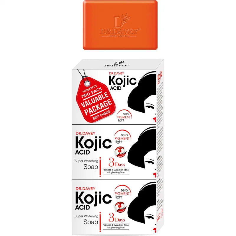DR.DAVEY Kojic Acid Soap 3-Pack – Cleansing & Moisturizing