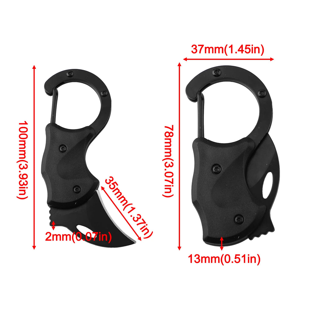 Mini Folding Cutter Carabiner Small Pocket Fox Self-Defense Folding Claw Knifes Carry Courier Keychain Open Box For Outdoor Tool Oasis Select