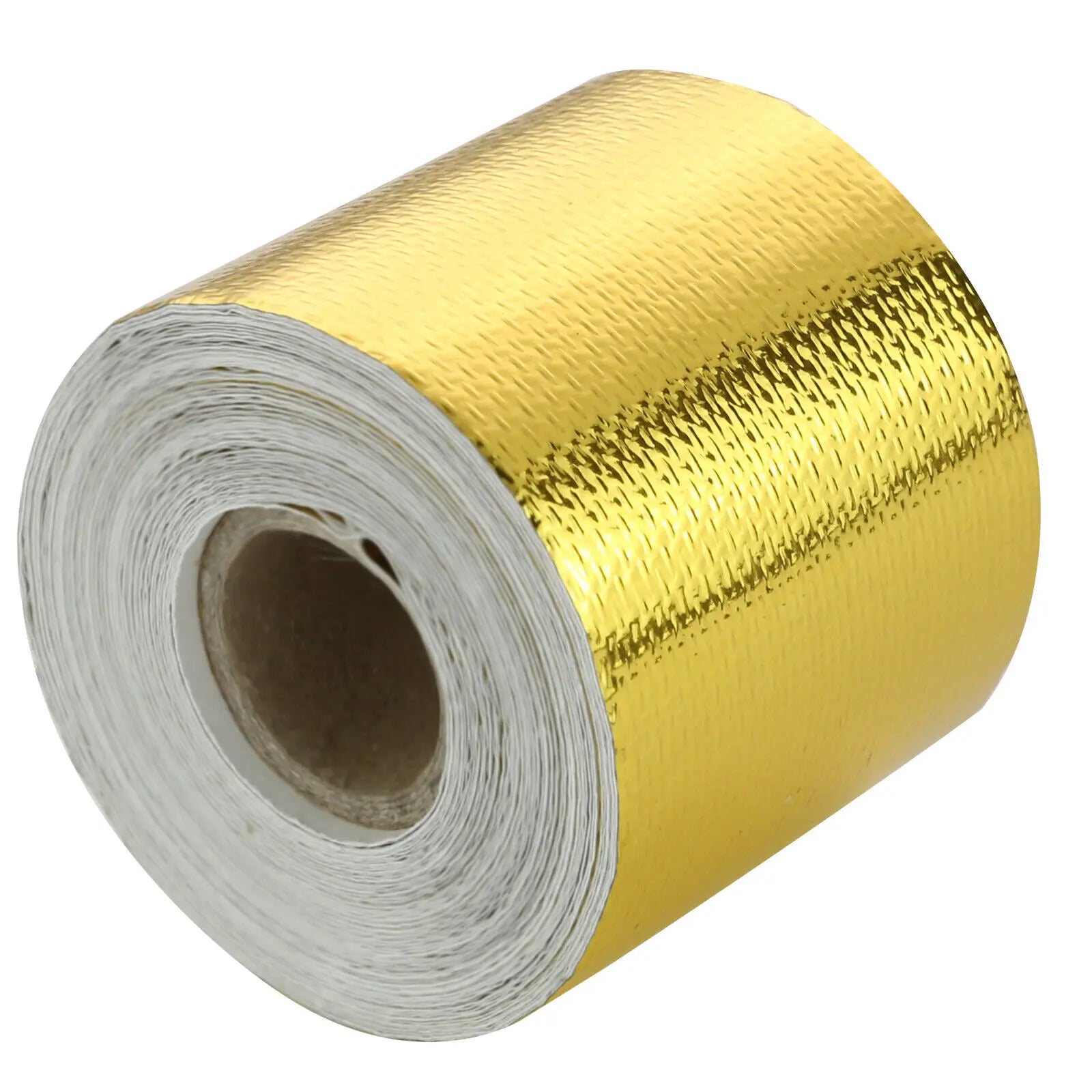 Reflective Self Adhesive Tape Gold/Sliver High Temperature Heat Insulation Shield Wrap Tape Bandage 50mm x 5M Roll Universal Oasis Select Gold