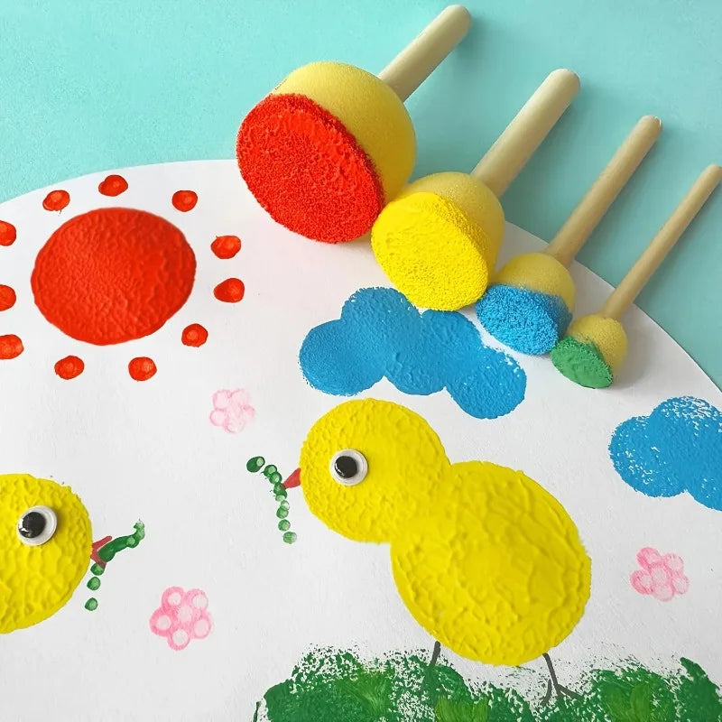 4 Size Round Foam Sponge Set Reusable Paint Sponges Multi-use Art Tools for Acrylic Watercolor Kid Craft Creation Oasis Select