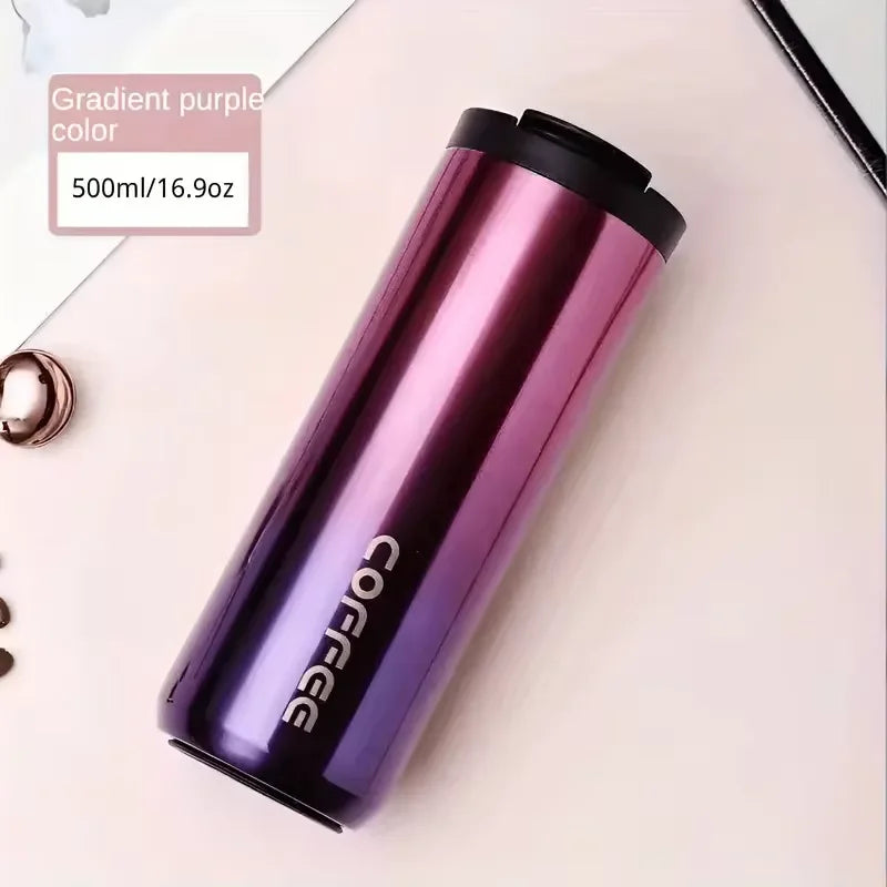 400ML Stainless Steel Coffee Thermos Bottle Thermal Mug Leakproof Car Vacuum Flasks Coffee Cup Travel Portable Insulated Bottles Oasis Select purple thermos cup 401-500ml