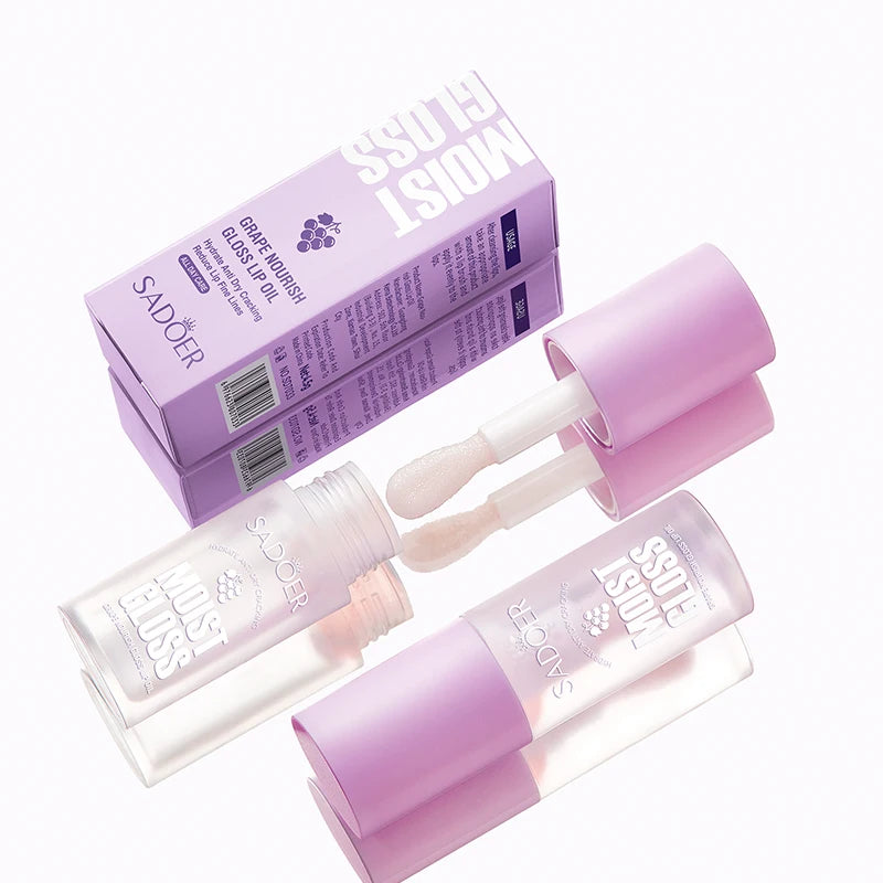 SADOER Fruit Crystal Jelly Lip Oil – Plumping Lip Serum Gloss Lip Oil Gloss Oasis Select Grape