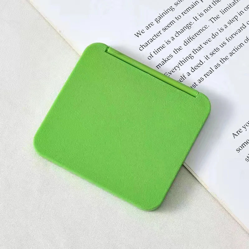 2-Face Makeup Mirror Square Portable Cute Girl'S Gift Hand Mini Mirror Pocket Double-Sided Makeup Mirror Compact Multiple Colors Oasis Select Green