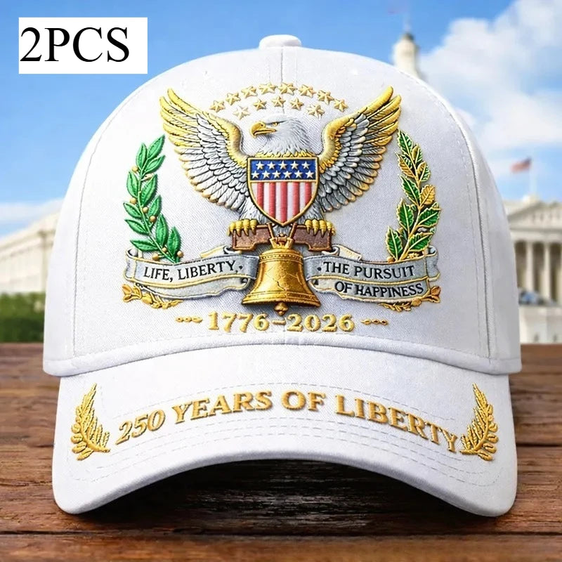 1 PCS / 2 PSC American-themed anniversary baseball cap, perfect gift cap for Independence Day (digital printing version) Oasis Select 2PCS