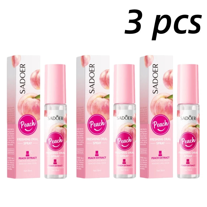 Mint & Peach Fresh Breath Mouth Spray – Oral Freshener Breath Freshener Spray Oasis Select Peach 3Pcs