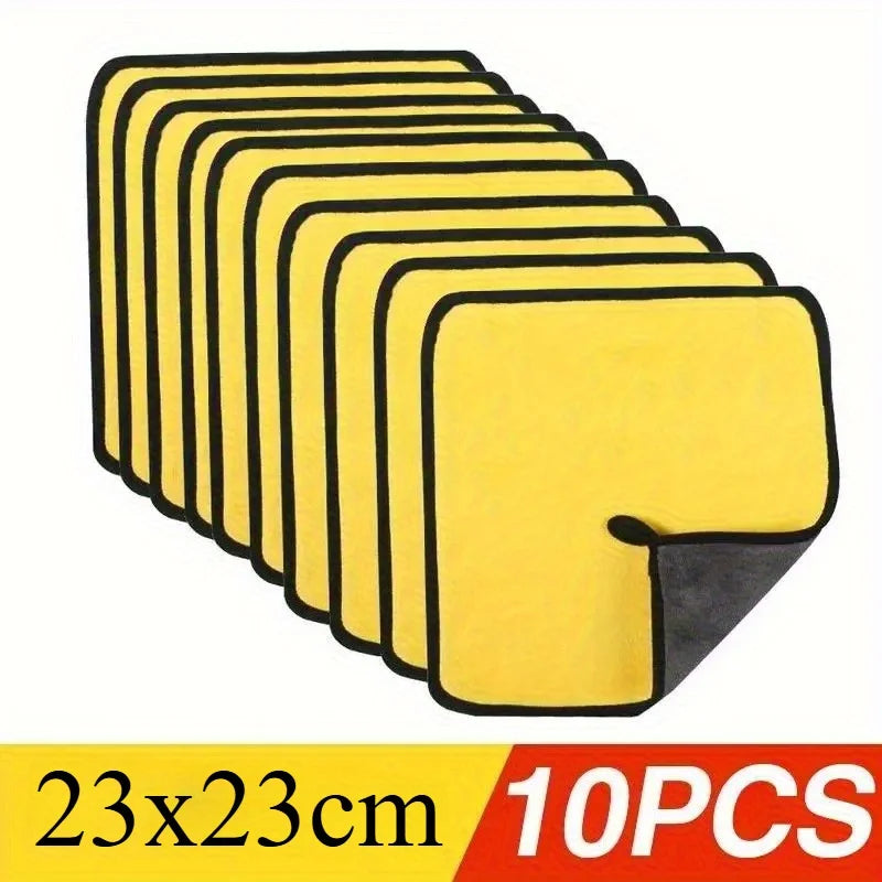 10PCS Thick Car Wash Cloth, Strong Water Absorption, Double-sided Wiping Cloth Towel, Used for Car Washing and Beauty Oasis Select 10PCS