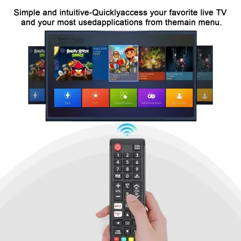Replacement Remote Control for Samsung TV Universal Infrared Remote with Netflix Prime Video Hulu Buttons for All Samsung Smart Oasis Select