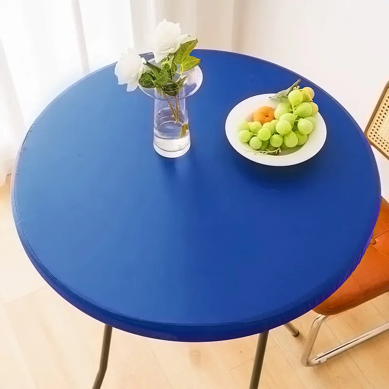 Elastic Round Table Cover Waterproof and Oil Resistant All Inclusive Desktop Cover Household Outdoor No Wash Elastic Band Oasis Select