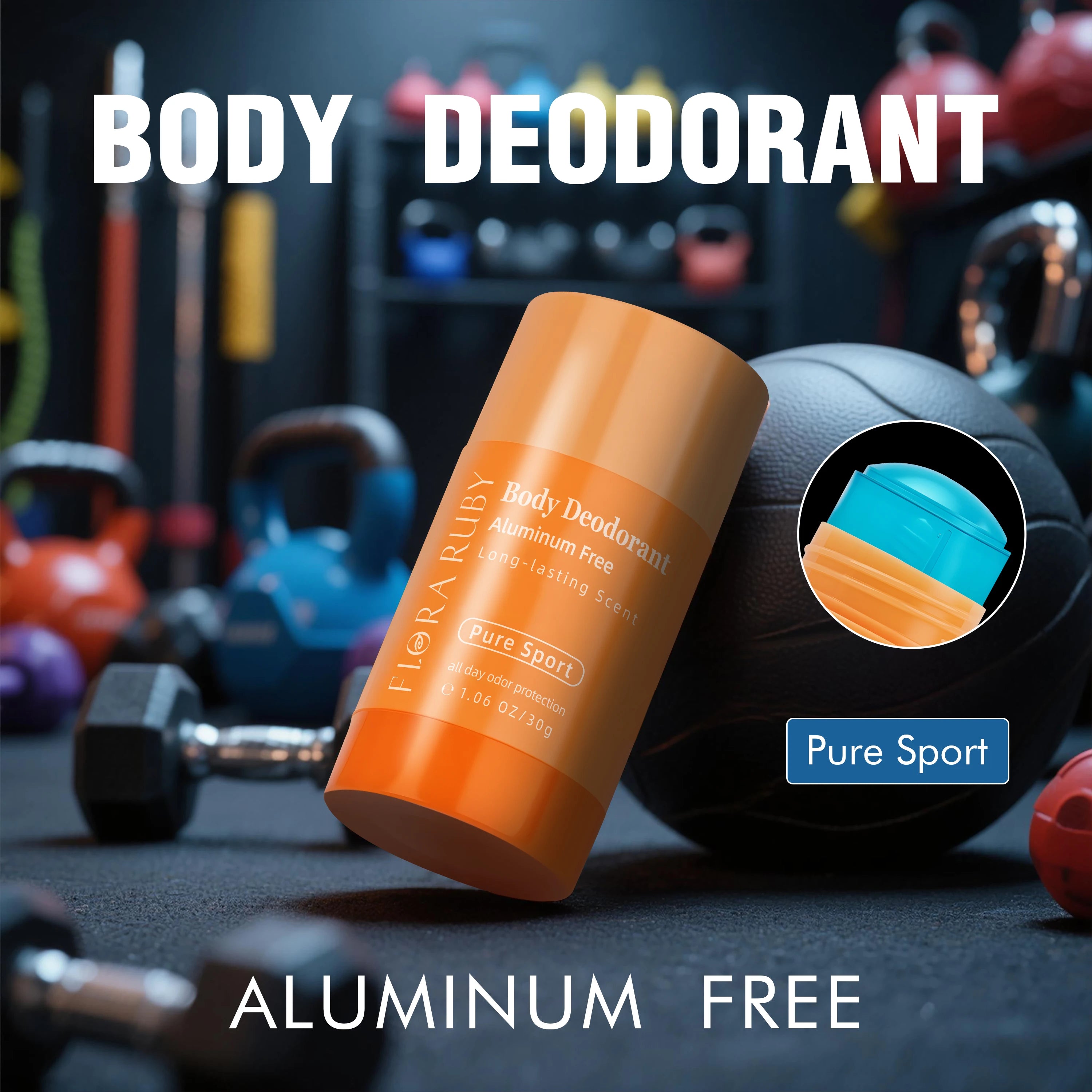 Flora Deodorant Stick aluminum free 30g/1.06oz plant extration long lasting scent super fresh all day ,easy to carry and use Oasis Select Pure Sport