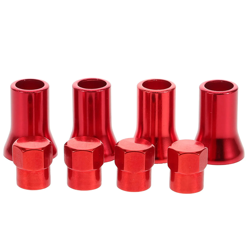 8 Pcs Red Rubber Tire Valve Stem Caps With Sleeves Decorative Car Rim Valve Caps Truck Wheel Air Valve Covers Barrel Oasis Select