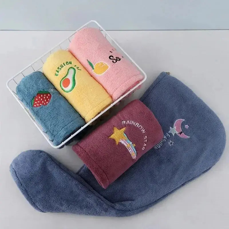 1pc Quickly Dry Hair Hat Super Absorbent Soft Bathroom Women Head Towels Girls Cute Hair Towel Hair Dry Wrap Bonnets Oasis Select