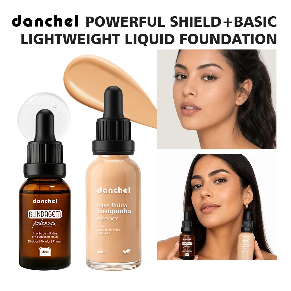 2pcs Face Makeup Set, Primer Serum + Liquid Foundation Waterproof Long-Lasting Natural Coverage Makeup Combo for Women Gifts Oasis Select