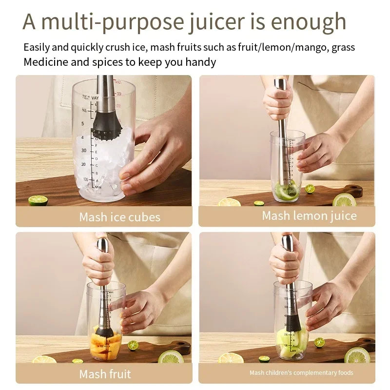 Stainless Steel Crushed Ice Hammer Multifunctional Popsicle Sticks Cocktail Swizzle Stick Fruit Lemon Muddle Pestle Bar Tools Oasis Select