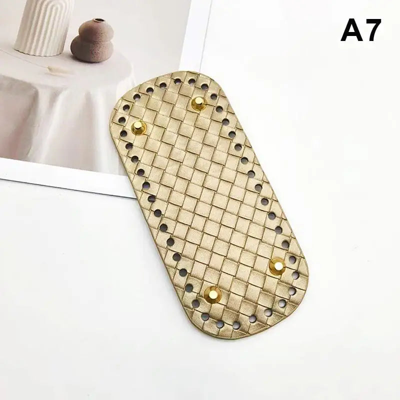 Woven Leather Bag Base 18x8cm | DIY Crochet Purse Bottom Leather Bag Base Oasis Select A7