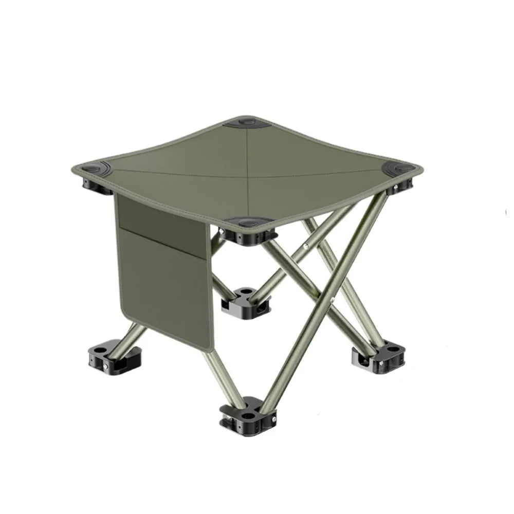 Large Size Folding Camping Stool Ultralight Side Pocket Portable Stool High Load Bearing with Carrying Bag Camping Seat Picnic Oasis Select Green