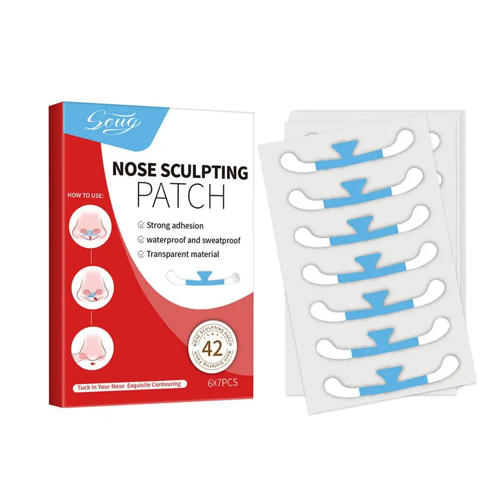 42PCs Shrinking Nose Wing Stickers Invisible Nose Shrink Patch For Cosplay Special Nose Shrink Beauty Strips Nose Shaper Lifting Oasis Select 42pcs-D