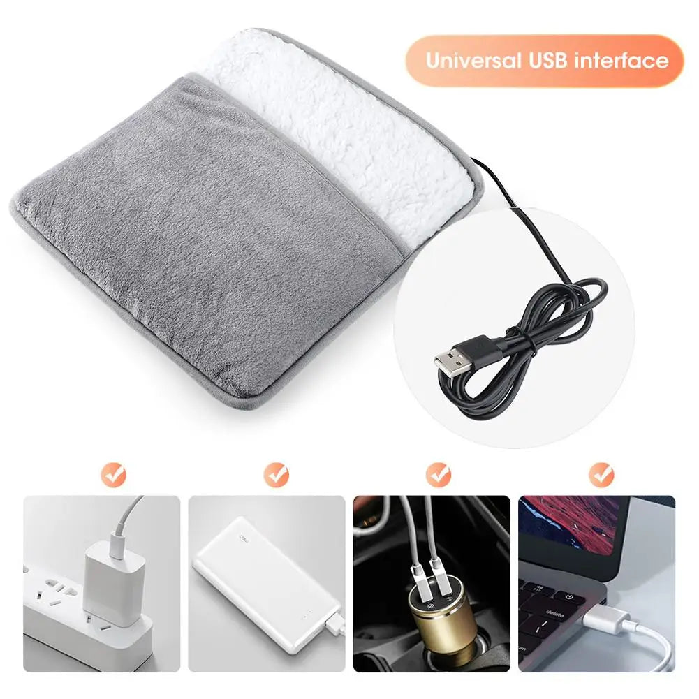 USB Electric Foot Warmer Heating Pad – Plush, Washable Electric Heating Pad Oasis Select