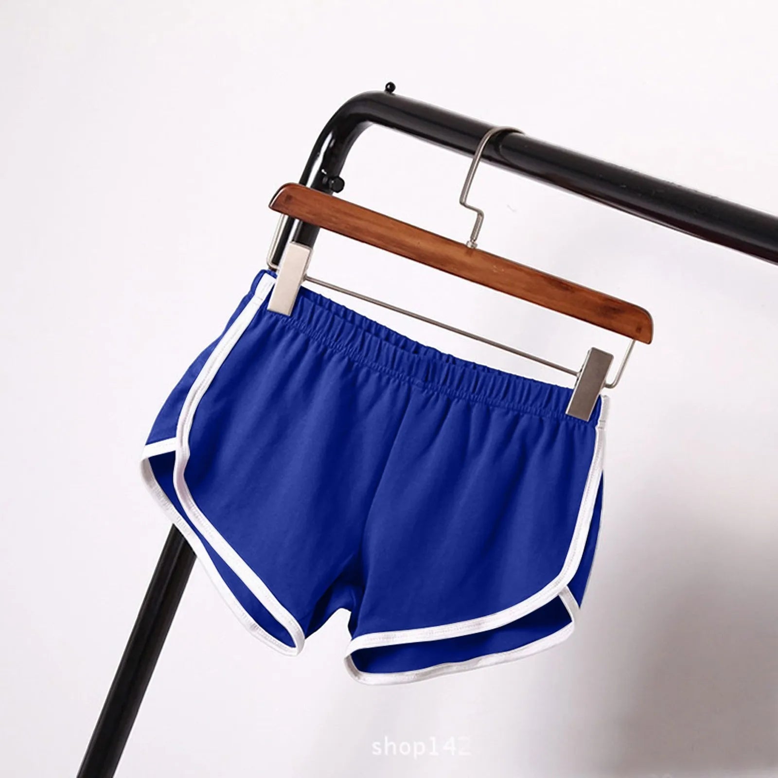 Sports Shorts Women Summer New Candy Color Anti Emptied Skinny Shorts Casual Lady Elastic Waist Beach Correndo Short Pants Oasis Select Blue XXL