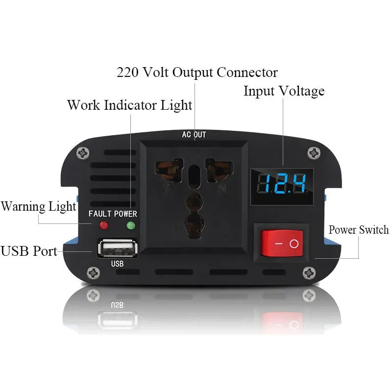 Car Wave Inverter DC 12 V Volt 24V 36V 48V 60V To AC 220V 500W 1200W 2000W 2600W Power Bank Converter Solar Correction Wave Oasis Select
