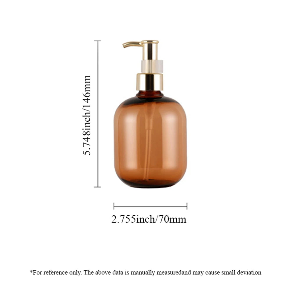 2 Pc 10.1 OZ Amber Soap Dispensers For Cosmetic Shampoos And Lotions Soaps Spill-proof Repeatable Pump Bottles For Bath Products Oasis Select