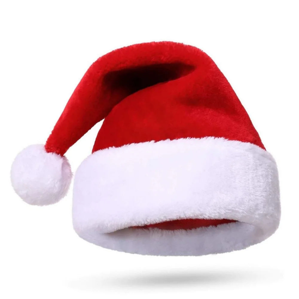 Red Fluffy Christmas Santa Hat Adult Kid Santa Hat Ornaments Xmas Home Birthday Party Near Year Festive Baby Shower Holiday Gift Oasis Select Style 2